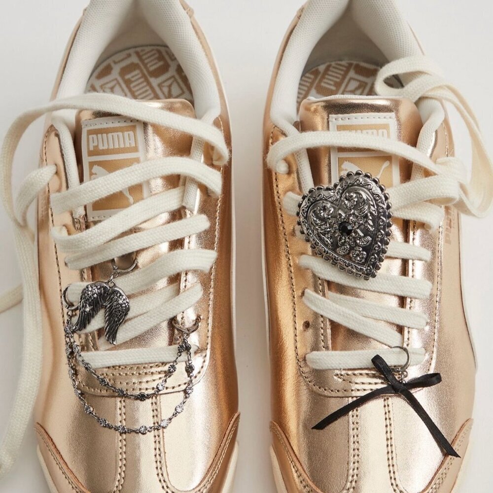 NWT Free People Shoe Charm & Pin Pack in Silver Heart - Picture 3 of 3